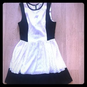 Black and white A-line dress